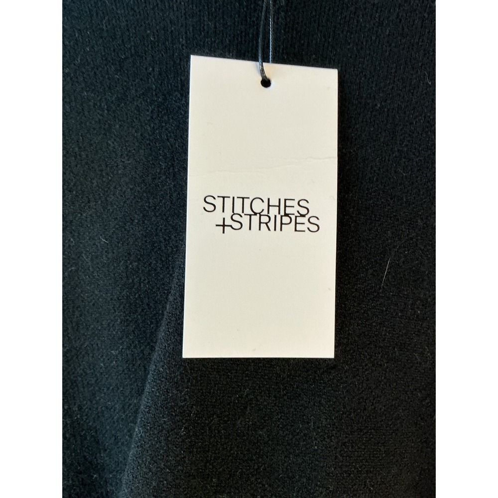 Stitches + Stripes Womens XS Black Cropped Hoodie Sweater Neon Trim NWT - Picture 6 of 7